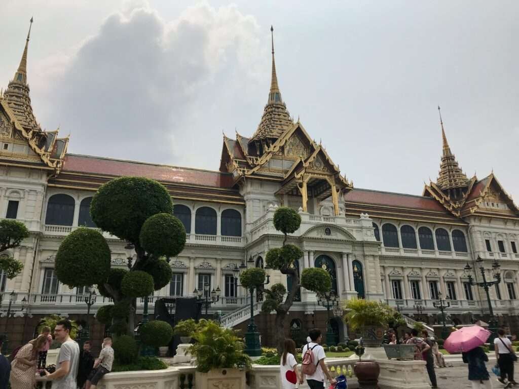 Molly from Mollywozhere travel blog showing the Grand Palace,Bangkok.